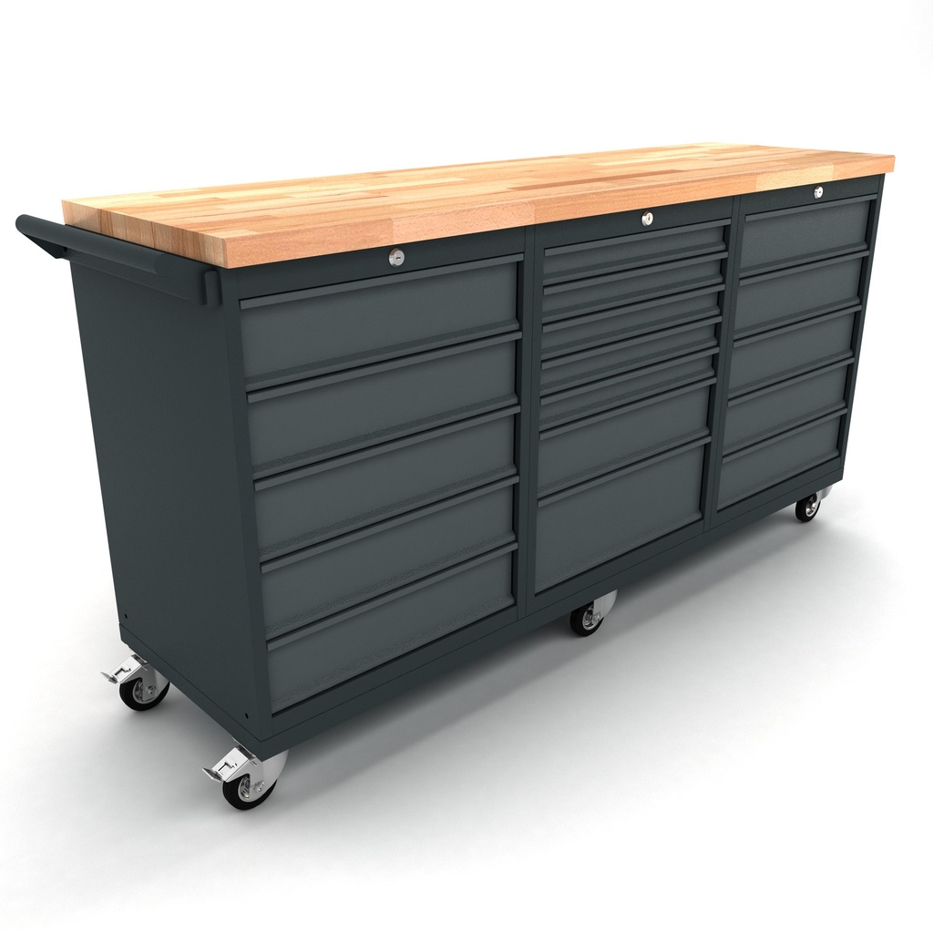 [WBG186M22] Workbench mobile 2x 5 and 1x 7 drawers cabinet | Valkenpower